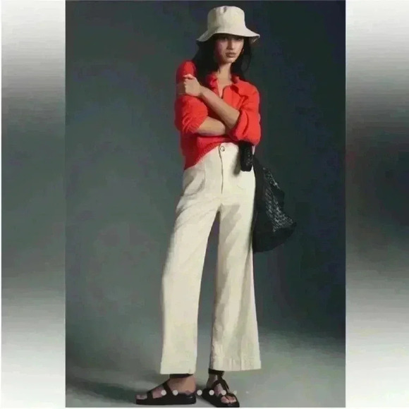 The Colette Cropped Wide-leg Pants Linen edition size 27 - Picture 2 of 7